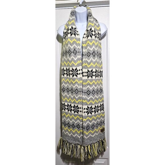 GAP Nordic Fair Isle Sweater Scarf Chunky Snowflake Wool Winter Rectangle 92" - Picture 2 of 4